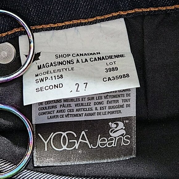 Yoga Jeans Womens Jeans 27/ US 4 Indigo Stretch Mid Rise Raw Hem SWP-1158 SECOND - Picture 9 of 14